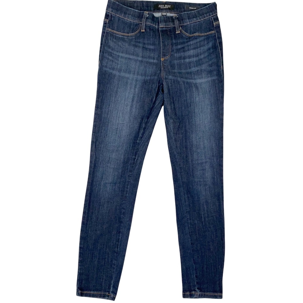 Judy Blue Jeans Womens 7/28 Indigo Skinny Pull On High Rise Pants Jegging